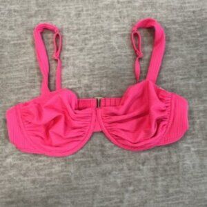 Hollister Hot Pink Ribbed Swimsuit Top